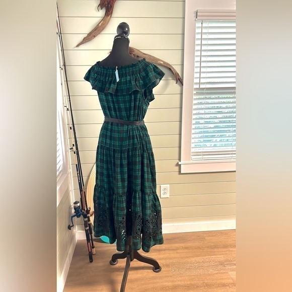 NWT,Draper James,The Tie Waist Dress, Timeless Blackwatch Plaid,Luxury Size L - Picture 11 of 14